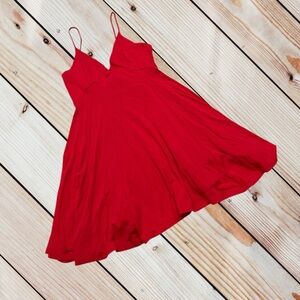 FORE S red fit & flare strappy tie back dress